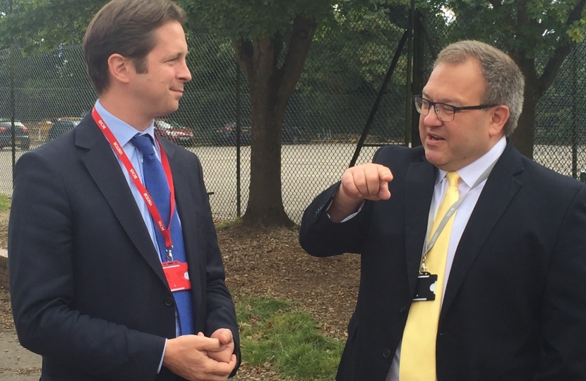 Alex Burghart MP with Brentwood County High School Head, Stephen Drew