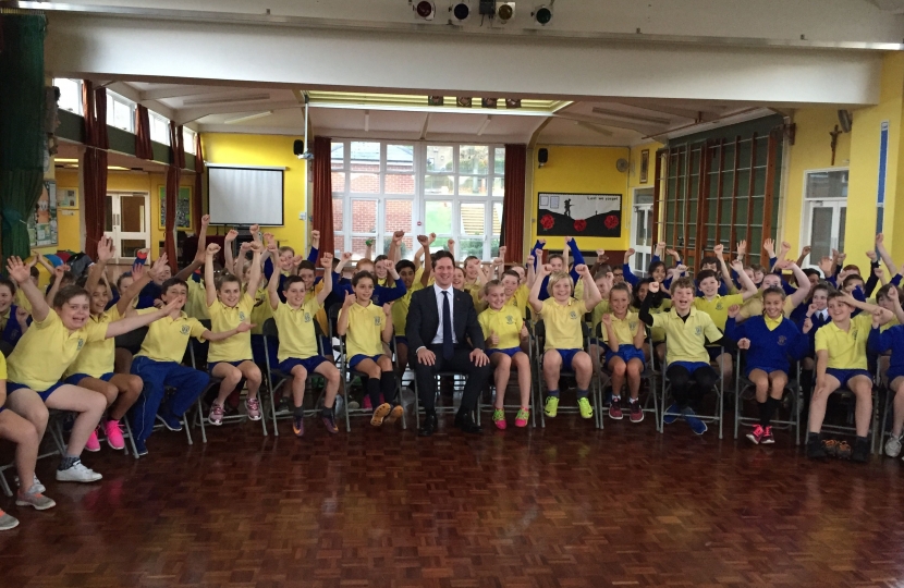 Alex Burghart MP at St Helen's Junior School