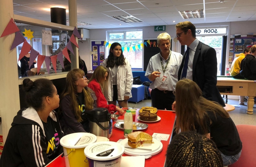 Alex Burghart visits NCS volunteers in Brentwood