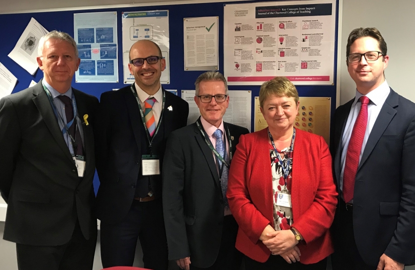 Alex Burghart MP with secondary school headteachers from Anglo European School, Becket Keys, Brentwood Ursuline High School, Shenfield High School