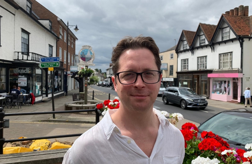 Alex Burghart MP on Ongar High Street