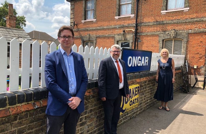 Alex Burghart MP with Ongar Neighbourhood Community Plan Team Dean Walton and Mary Dadd