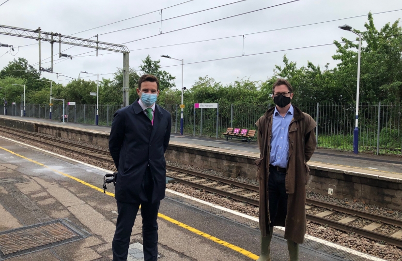 West Horndon Station - Alex Burghart with C2C MD Ben Ackroyd