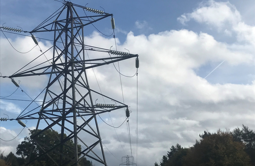 Pylons and overhead power lines