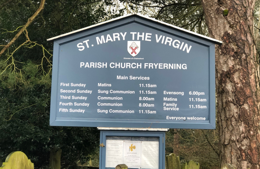 Alex Burghart MP visits St Mary The Virgin Church, Fryerning