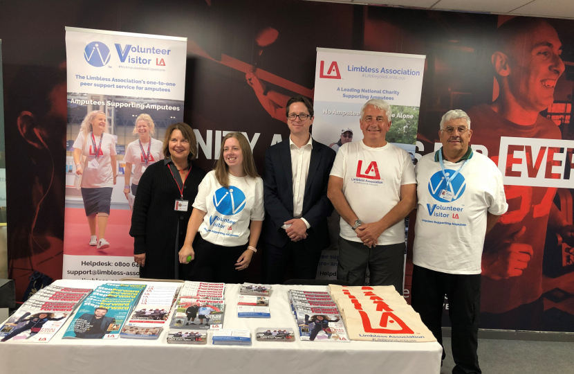 Alex Burghart MP with Limbless Association volunteers