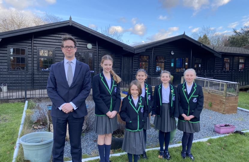 Alex Burghart MP with Woodlands School Climate Club