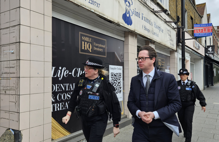 Alex Burghart MP on patrol with Essex Police