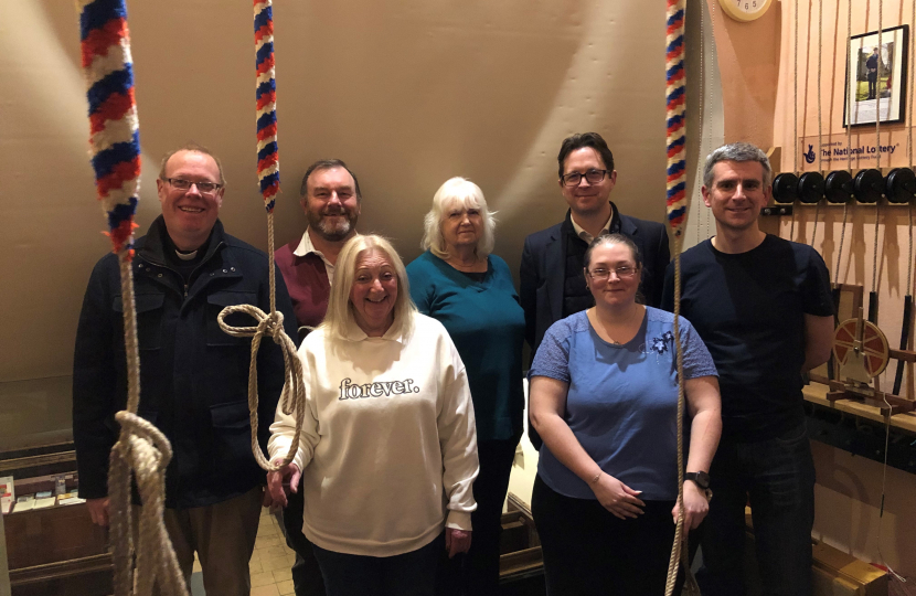 Alex Burghart MP with Willingale Bell Ringers