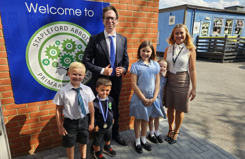 Alex Burghart MP at Stapleford Abbotts Primary School