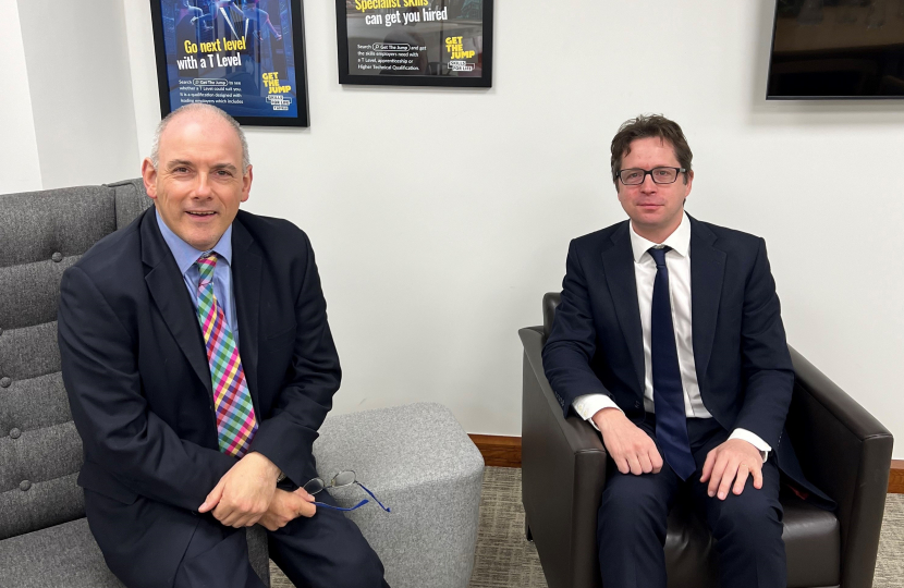 Skills Minister Rob Halfon MP with Alex Burghart MP