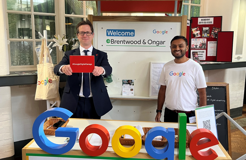 Alex Burghart MP at Google Digital Garage in Ongar