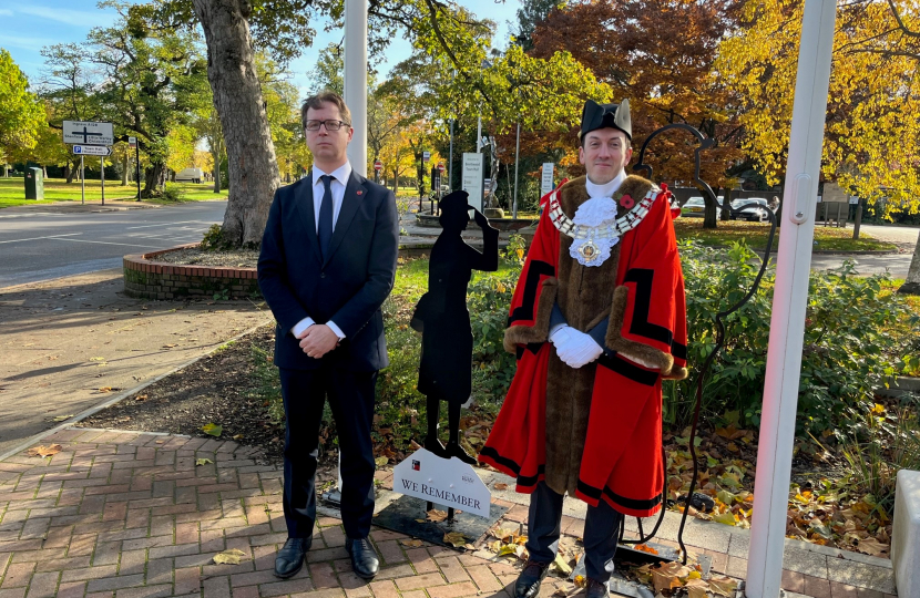 ALex Burghart with Mayor, Cllr Gareth Barrett