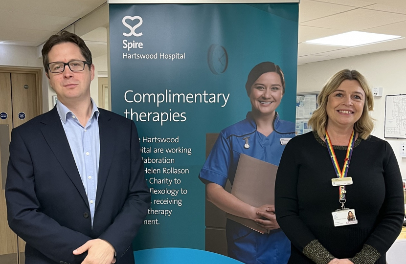 Alex Burghart MP at Spire Hartswood Hospital, Brentwood