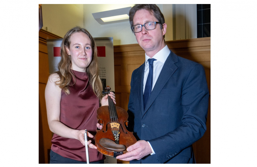 Alex Burghart MP Holocaust Memorial Violin Ian Davidson