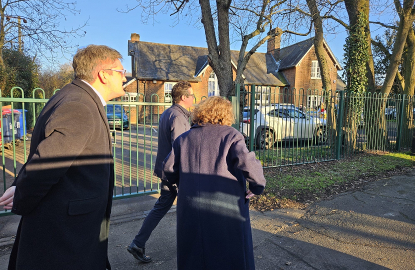 Alex Burghart MP, Cllr Tom Cunningham at Stapleford Abbotts Primary School