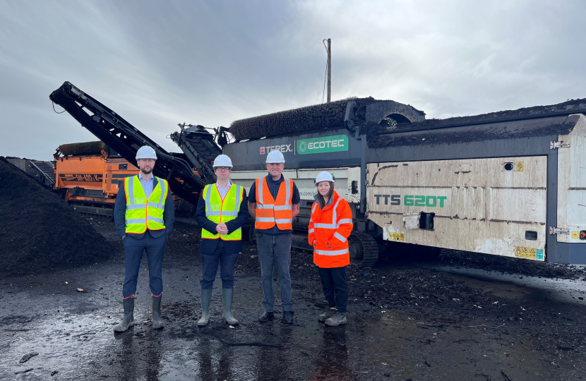 Alex Burghart MP at Envar Composting Site in Ongar