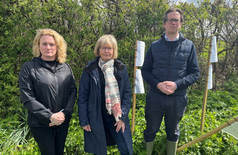 Cllr Louise McKinlay, Cllr Lesley Wagland, Alex Burghart MP