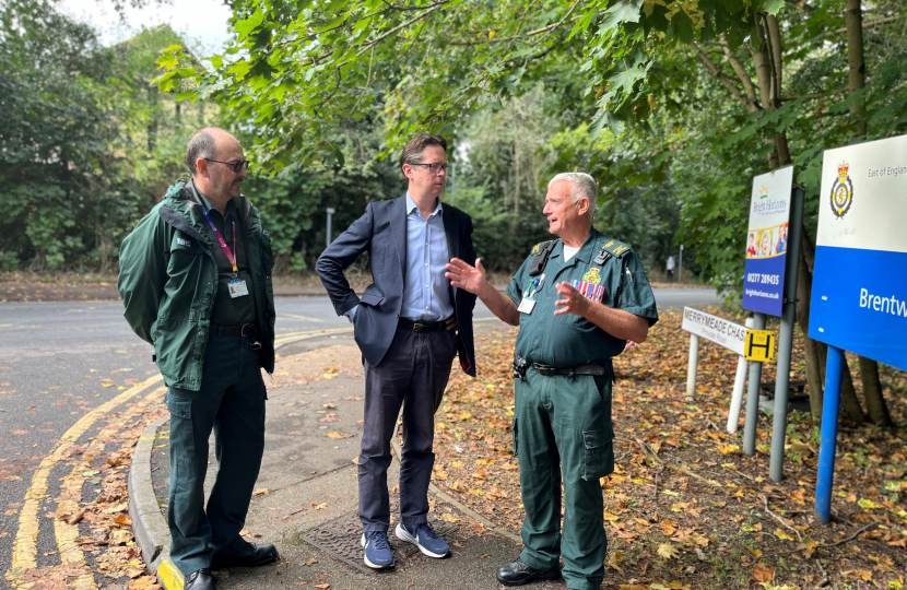 EEAST's Jonathan Needle with Alex Burghart MP and Ron Ridge