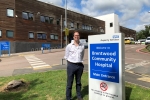 Alex Burghart outside Brentwood Community Hospital