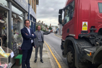 Alex Burghart MP and Cllr Jaymey McIvor on Ongar High Street