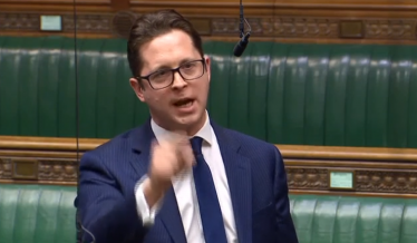 Alex Burghart MP in Commons 2019 pre lockdown