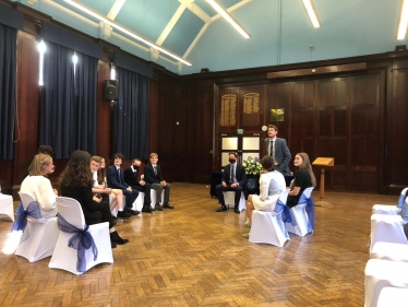 Alex Burghart talking with Students at BCHS (Image 1)