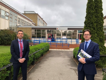 Alex Burghart MP with St Martin's Headteacher, Ian Smyrk