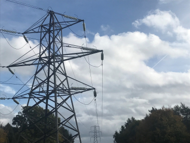 Pylons and overhead power lines