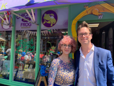 ALex Burghart MP with Natasha at Chicken and Frog,Brentwood