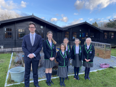 Alex Burghart MP with Woodlands School Climate Club