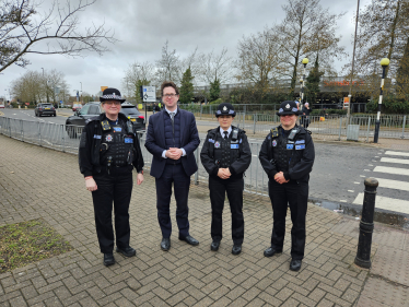 Alex Burghart MP with Officers from Brentwood's Community Policing Team