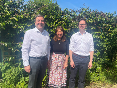 Alex Burghart MP with Jason and Gail O'Shea from Wipe Away Those Tears